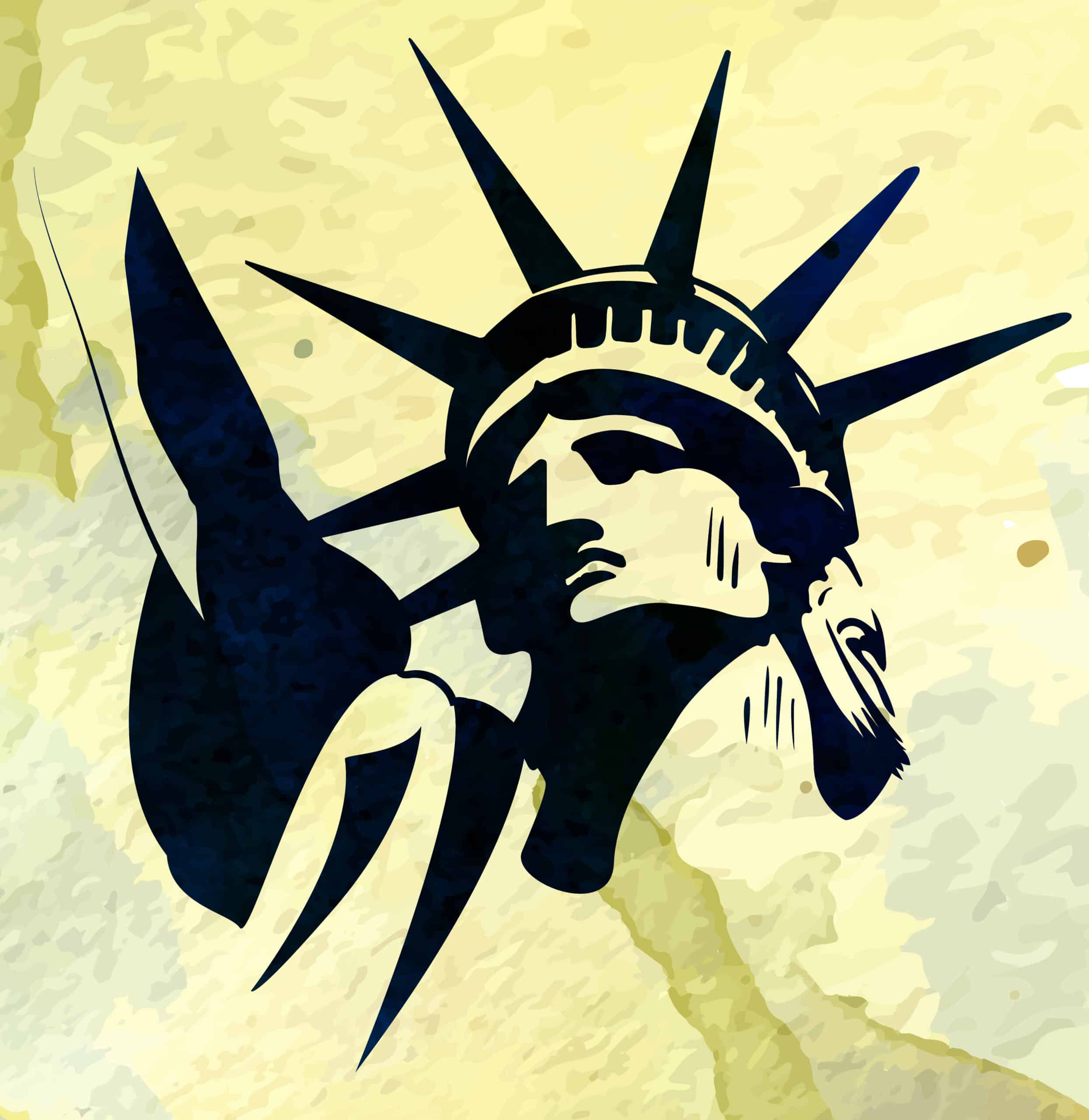 Statue of Liberty watercolor painting vector